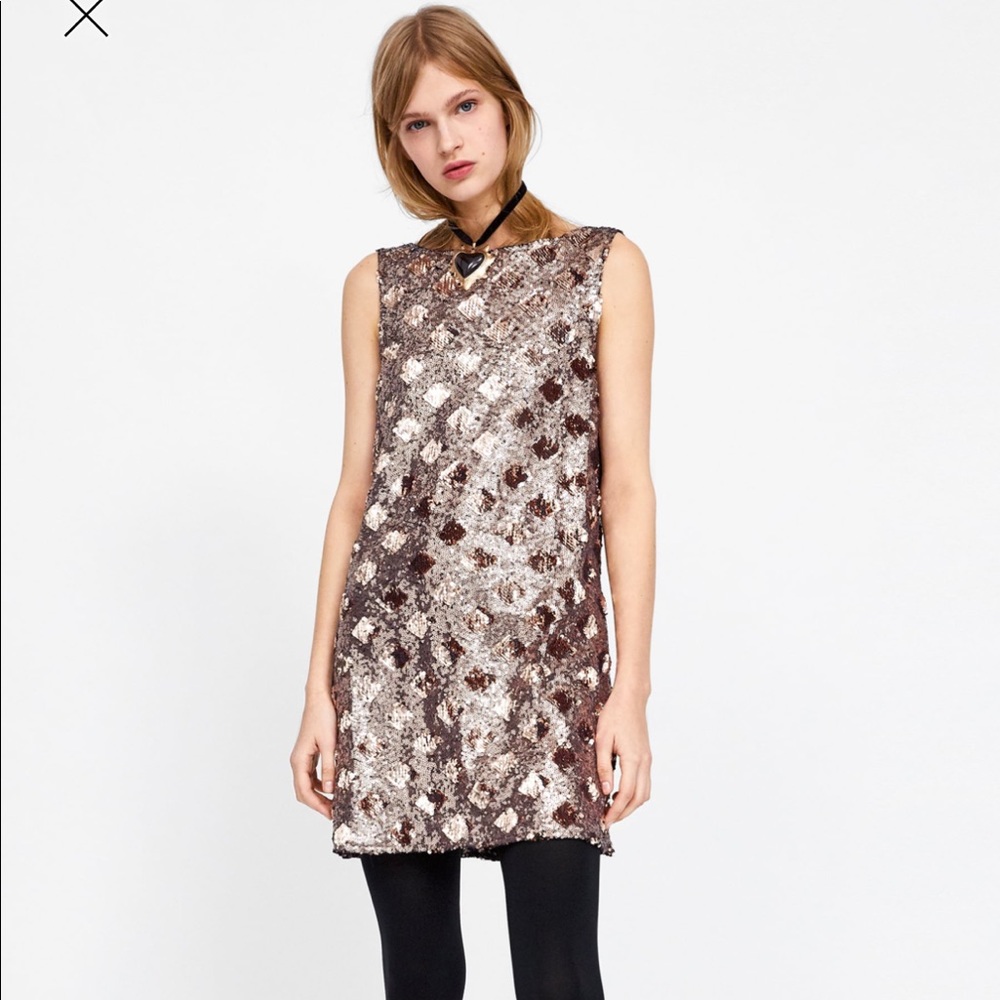 NWT zara Diamond sequin dress